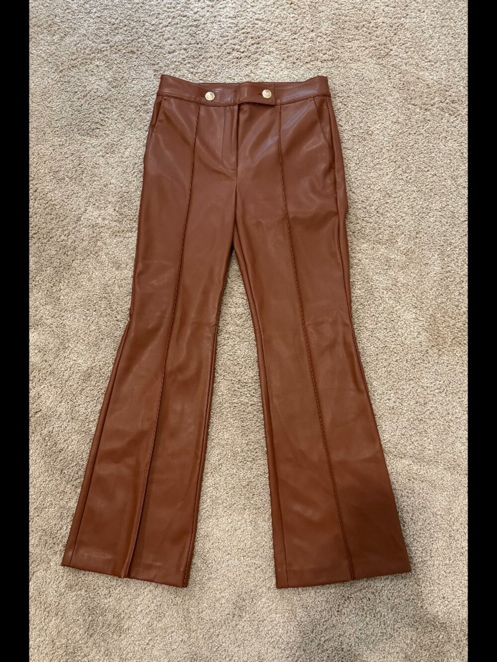 NWT Ann Taylor Loft Faux Leather Brown Pants Size 2!